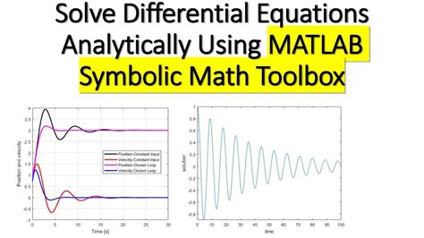 Solve Differential Equations Analytically Using Matlab Symbolic Math Toolbox Youtube