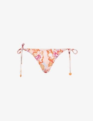 SEAFOLLY Spring Festival Rio Mid Rise Self Tie Bikini Bottoms