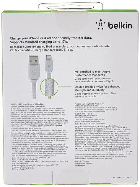 Belkin Boostcharge Braided Usb A To Lightning Cable Ft White