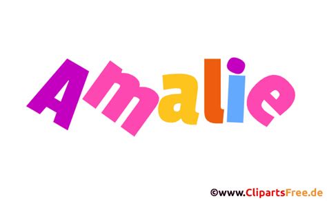 Amalie Vorname für Mädchen Illustration Bild Clipart