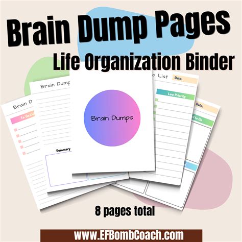 brain dump pages ef bomb coach