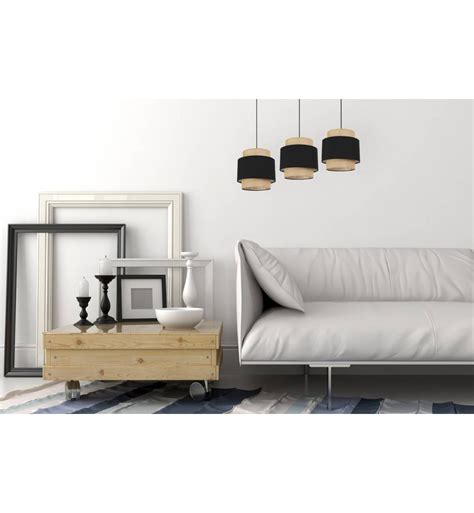 ᐈ Lampa wisząca Boho listwa jutowe abażury 3 klosze regulacja