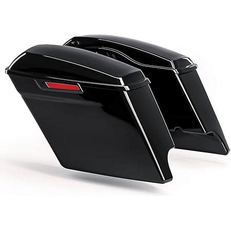 Amazon TCMT 5 Vivid Black Painted Extended Stretched Saddlebags