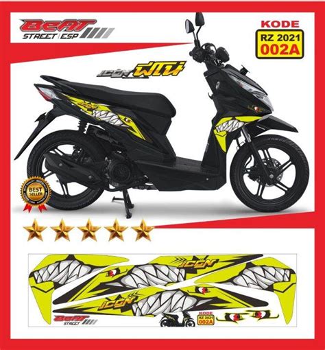 Sticker Stiker Lis Polet Striping BEAT STREET ESP Variasi Hiu Shark