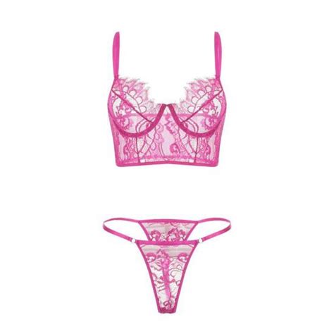 Body Sexy G String Fleurs Dentelle Soutien Gorge Lingerie String Anneau