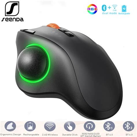 Seenda Wireless Bluetooth Trackball Mouse G Rgb Ergonomic