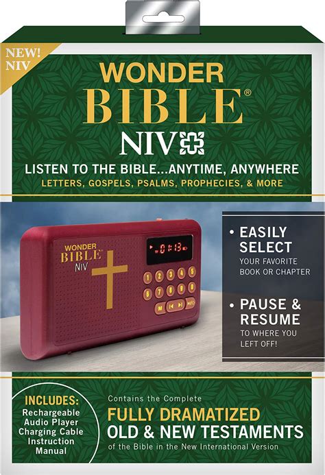 Wonder Bible Niv The Audio Bible Player That You Can Listen To In English New