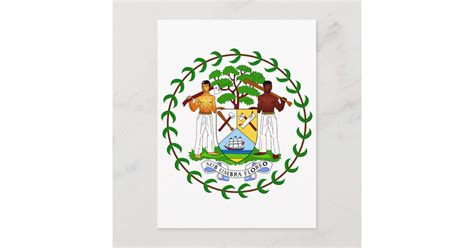 Belize Official Coat Of Arms Heraldry Symbol Postcard Zazzle