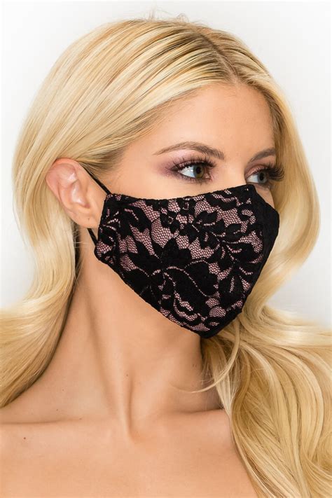 Lace Face Mask Black Two Tone Wedding Bridesmaid Fancy Etsy