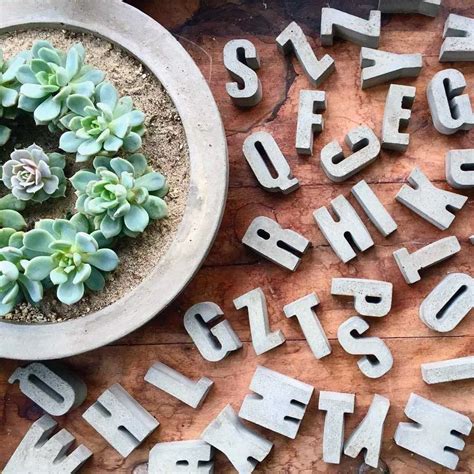 Alphabet concrete Molds Aromatherapy Gypsum Plaster Numbers Silicon ...