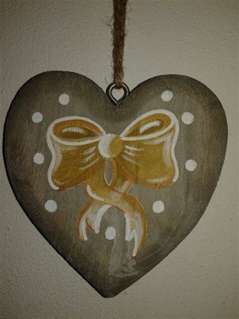 Hand Painted Wood Heart