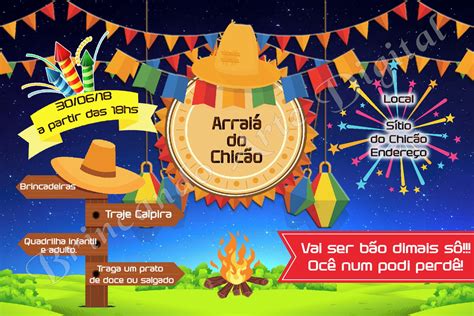 Convite Digital Arraial Festa Junina Elo Produtos Especiais