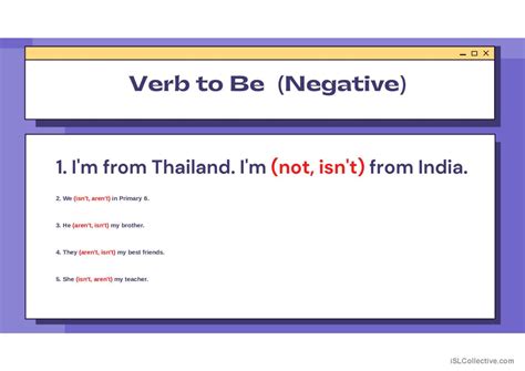 Verb To Be Affirmative