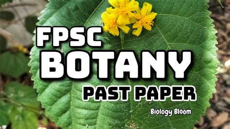 Botany Solved Past Paper FPSC Past Paper Lecturer Botany YouTube