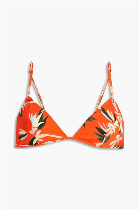 SOLID STRIPED The Lulu Floral Print Triangle Bikini Top THE OUTNET