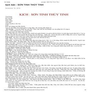 kịch bản SƠN TINH THỦY TINH