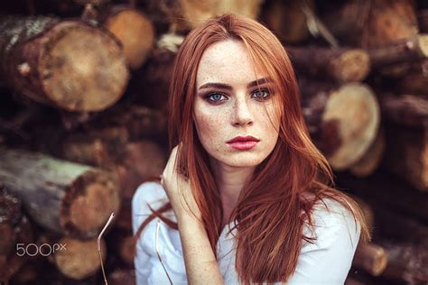 Hd Wallpaper Blue Eyes Women 500px Bokeh Women Outdoors Redhead