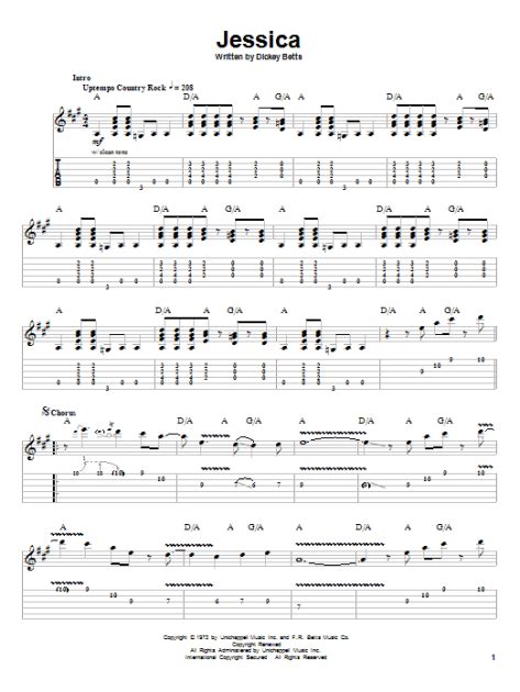 Jessica Guitar Tab Play Along Zzounds