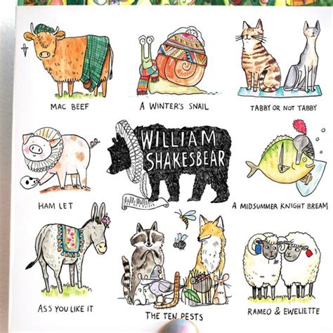 Shakesbear Shakespeare Animal Pun Card Humour Pun | Etsy