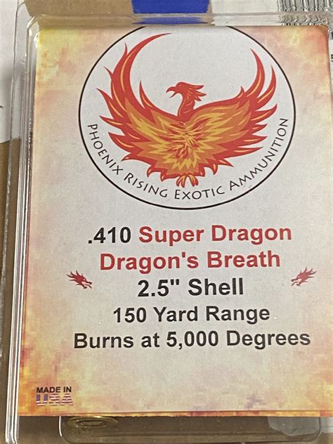 Phoenix Rising 410 Gauge Super Dragon” Dragons Breath Ammunition