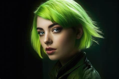 Premium Ai Image A Woman With Green Hair