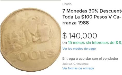 ¿cuál Es La Moneda De 100 Pesos De Venustiano Carranza Que Se Vende En 220000 Pesos Viveusa