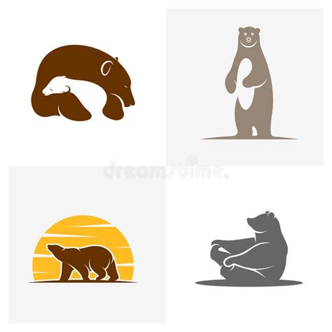 Set Of Bear Logo Vector Concept Bear Logo Design Template Stock Vector Illustration Of Bear