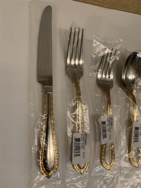 Waterford Powerscourt Gold Piece Place Setting Unused Stainless Korea