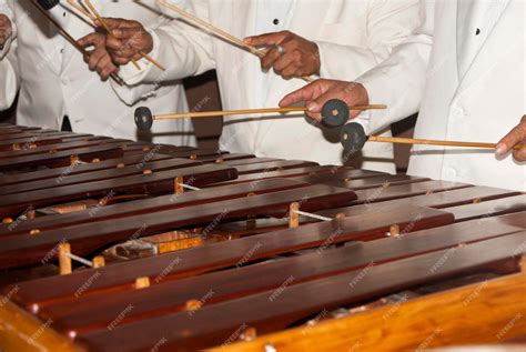 Tomada De Primer Plano De Una Marimba O Un Teclado Hormigo Guatemala