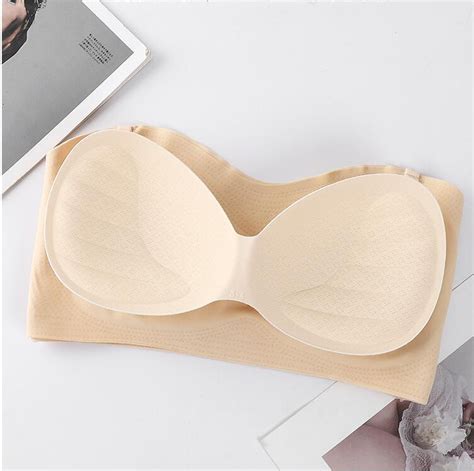 Free T Plus Size Chest Support Strapless Bra Womens Thin Non Slip Tube Top Invisible Bra