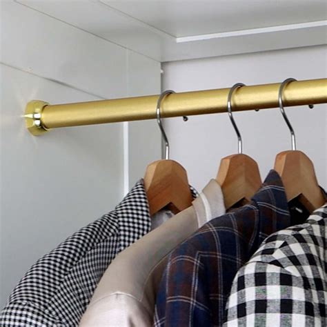 Amazon.com: BBHW Gold Clothes Hanger Pole, Cuttable Metal Closet Bar