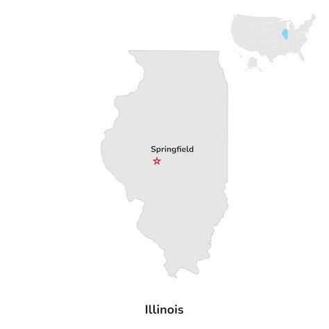 Contorno Do Mapa Do Condado Do Estado Americano De Illinois Nos Eua No