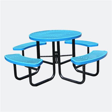 expanded metal round restaurant commercial picnic table