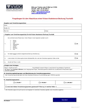 Ausfüllbar Online Bitte per Telefax oder E Mail an VVDG Fax Email