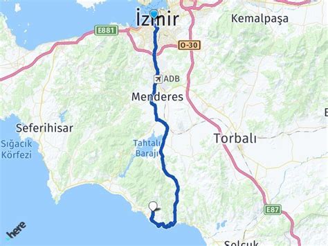 Zmir Konak Zdere Cumhuriyet Menderes Aras Ka Km Izmir Map Map