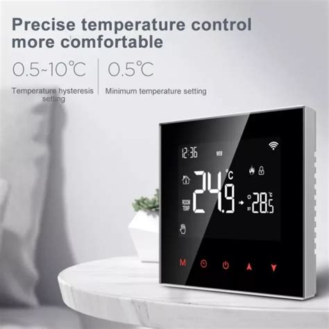 Thermostat Intelligent Cran Tactile Lcd Contr L Par Application Wifi