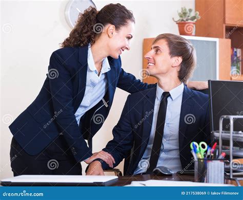 Sexual Harassment Boss Touching Subordinate Stock Image Image Of