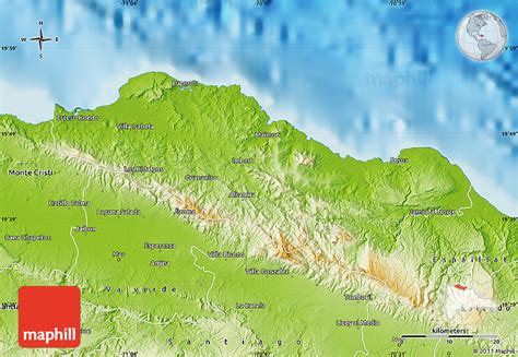 Physical Map of Puerto Plata