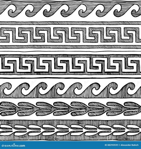 Greek Wave And Meander Stock Vector Illustration Of Antique