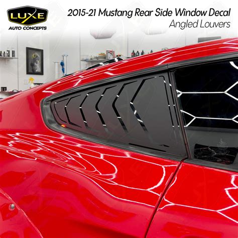 2015+ Mustang Rear Window Flag Decal - Angled Louvers — Luxe Auto Concepts