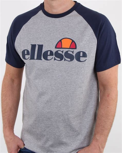 Ellesse Trianto T Shirt Light Grey Marl Mens Tee Cotton Crew Neck