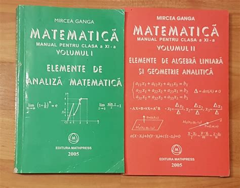 Manuale Matematica Clasa XI Profil M1 Mircea Ganga 2 Vol 2005