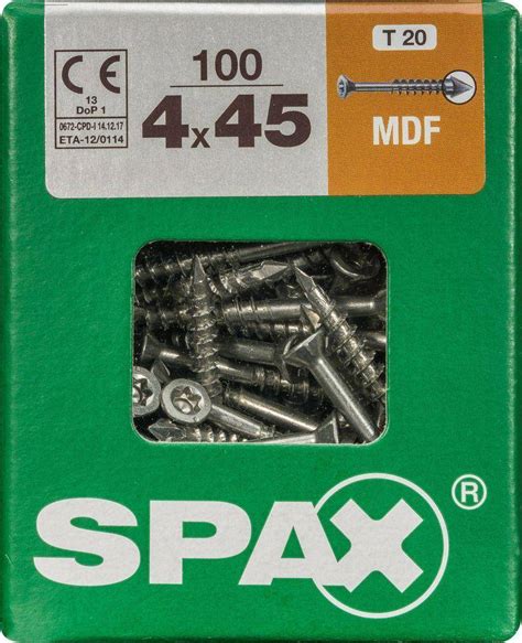 Spax Tx Countersunk Blue Zinc Mdf Screws Pack 100 • Pris