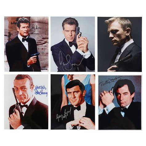 Lot 1040 - Set of Autographed Colour Pictures of James Bond Actors ...