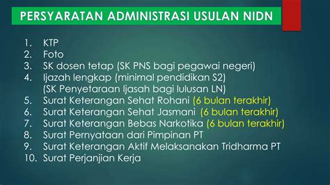 Syarat Pengajuan Nomor Induk Dosen Khusus NIDK Administrasi