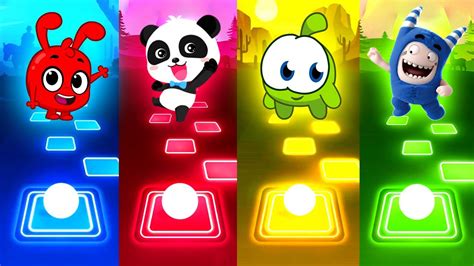 Morphle Vs BabyBus Vs Om Nom Vs Oddbods Tiles Hop EDM Rush YouTube