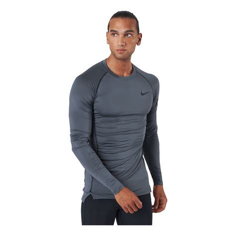 Nike Pro Dri Fit Mens Tight Fit Long Sleeve Top Iron Greyblackblack