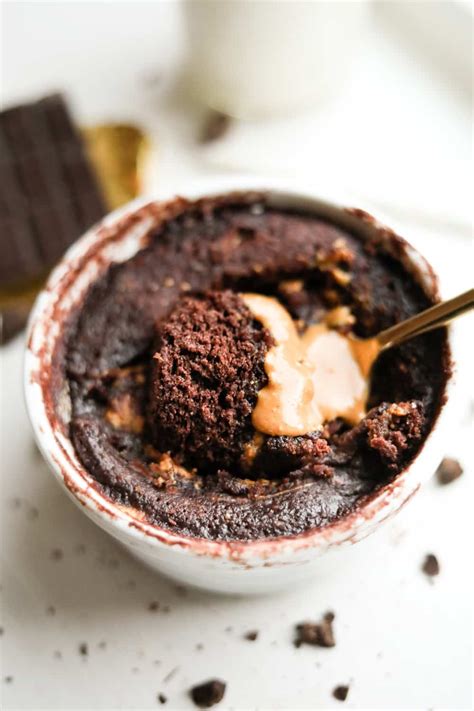 Chocolate Peanut Butter Keto Mug Cake Made In 1 Minute