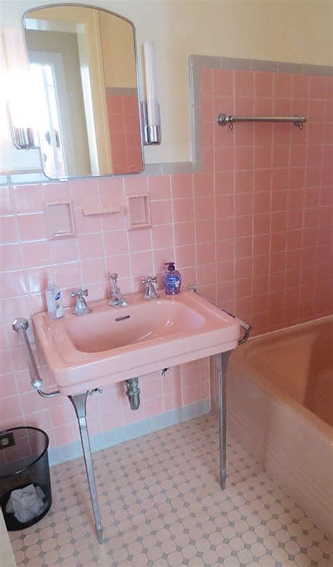 Pink Vintage Bathroom Tile