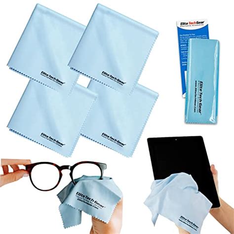 Elite Tech Gear Microfiber Cloth 4 Pack 12 X 12 Oversized Cleaning Cloths Washable And